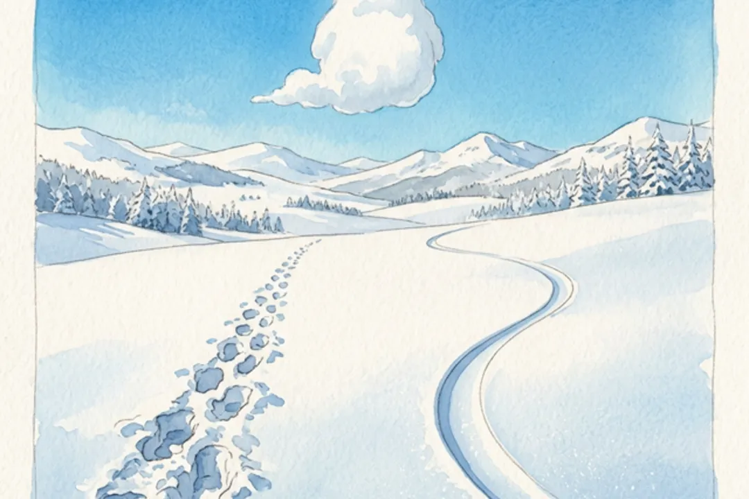 Footprints in the snow